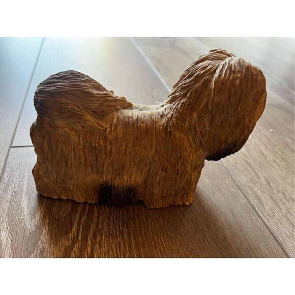 Brileyco Lhasa Apso Dog Figurine Signed Vintage Sculpture Hans Painted Artwork - Picture 4 of 10